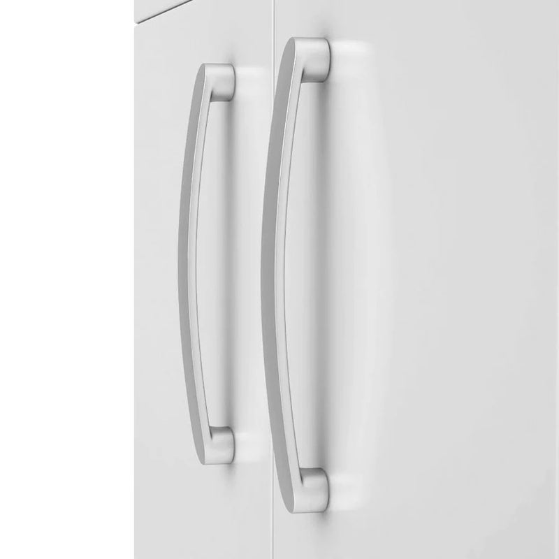 Lana 600mm Floor Standing 2 Door Vanity Unit & Minimalist Basin - Gloss White