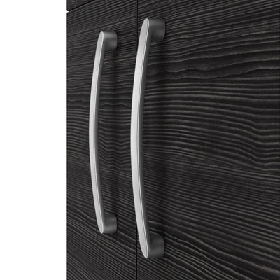 Como 800mm Wall Hung 2 Door Vanity Unit & Thin Edge Basin - Charcoal Black