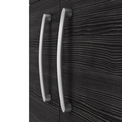 Como 500mm Floor Standing 2 Door Vanity Unit & Thin Edge Basin - Charcoal Black