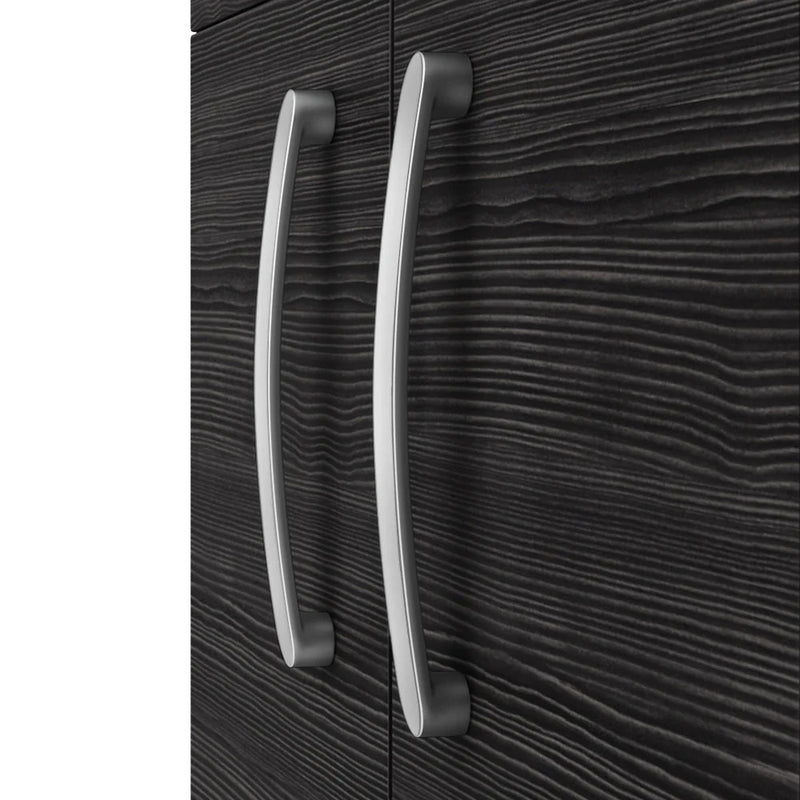 Como 600mm Wall Hung 2 Door Vanity Unit & Thin Edge Basin - Charcoal Black