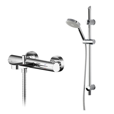 Capri Exposed Thermostatic Bath Shower Set - Chrome