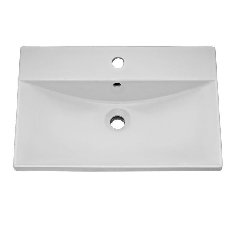 Como 600mm Wall Hung 2 Door Vanity Unit & Thin Edge Basin - Gloss White