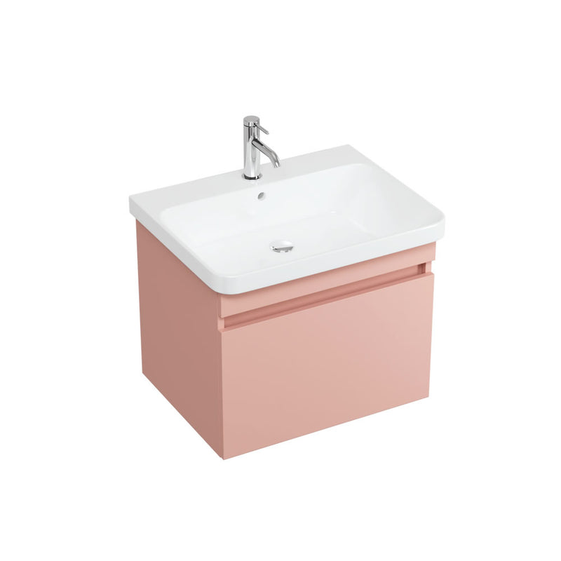Britton Bathrooms Dalston 600mm Wall Hung Vanity Unit & Basin - Matt Pink