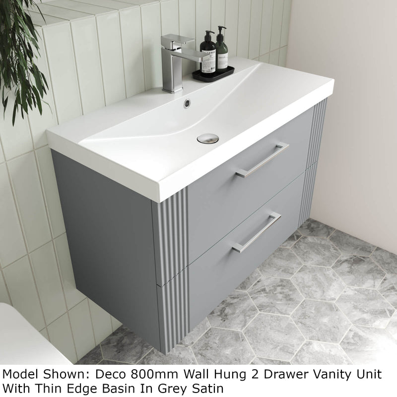 Nuie Deco 600 x 383mm Wall Hung Vanity Unit With 2 Drawers & Ceramic Basin