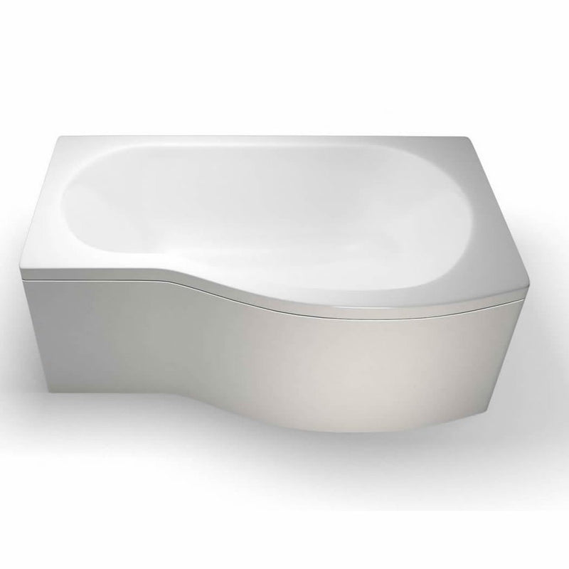 Britton Bathrooms Cleargreen EcoRound Shower Bath With Panel & Screen 1500 x 900mm