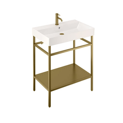 Britton Bathrooms Shoreditch  Frame 700mm Furniture Stand and Basin - Brushed Brass