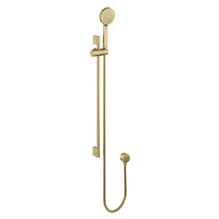 Britton Bathrooms Hoxton Slide Rail Shower Kit With Outlet Elbow - Brushed Brass