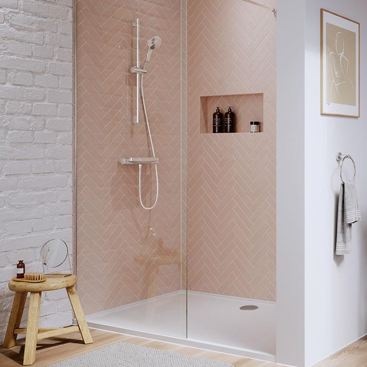 Britton Bathrooms Hoxton Slide Rail Shower Kit With Outlet Elbow - Chrome