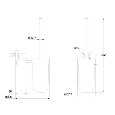 Britton Bathrooms Hoxton Toilet Brush Set - Brushed Brass