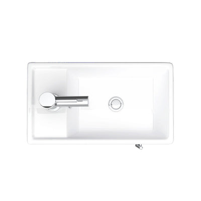 Jenson 400 x 222mm Wall Hung Cloakroom Vanity Unit & Ceramic Basin - Gloss White