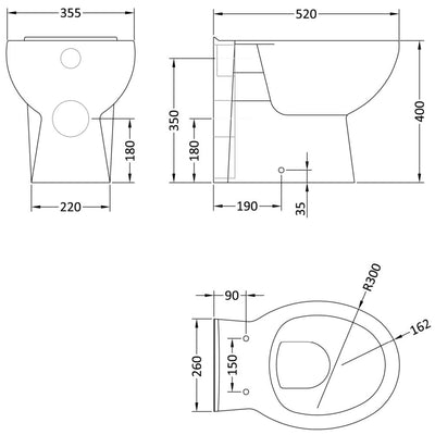 Layla 903mm Furniture Pack With Basin, Back To Wall Toilet & Cistern - Gloss White
