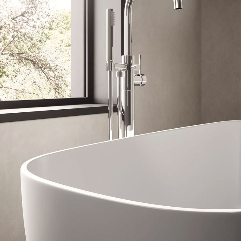 Hudson Reed Bella Square Freestanding Solid Cian Bath 1495 x 720mm - Silk Matt