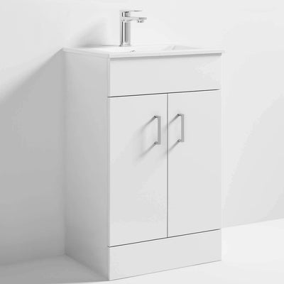 Nuie Eden 510 x 390mm Floor Standing Vanity Unit With 2 Doors & Ceramic Minimalist Basin