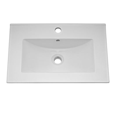 Lana 600mm Wall Hung 2 Drawer Vanity Unit & Minimalist Basin - Natural Oak