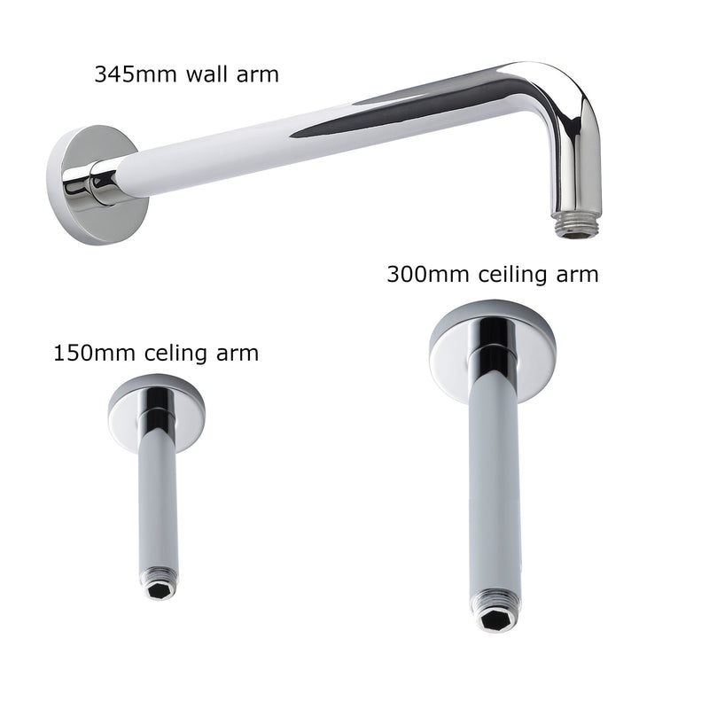 Capri Concealed Shower Package With Fixed Head & Rail Kit - Chrome