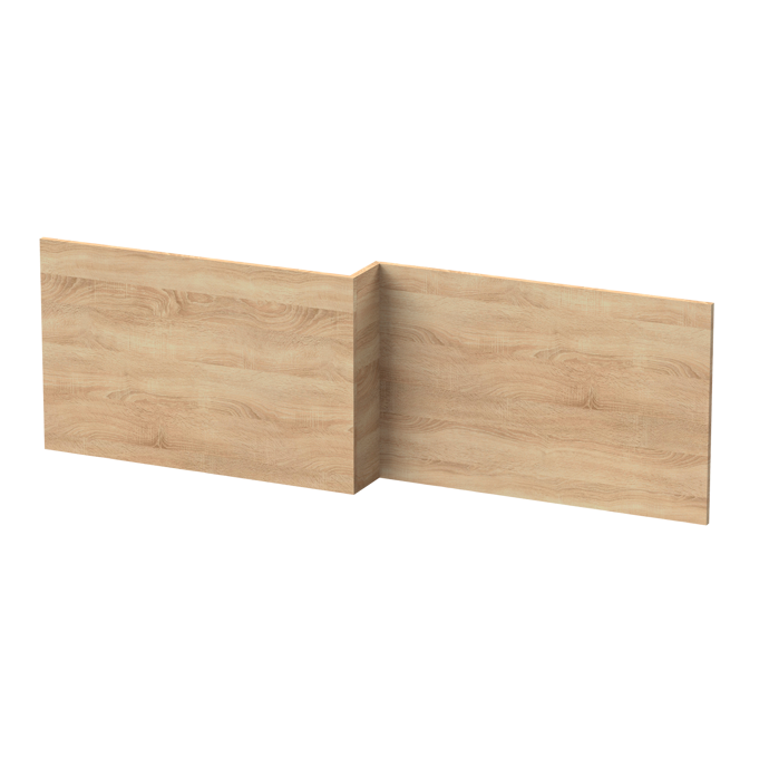 Cape Wooden L Shape Shower Bath Front Panel 1700mm - Natural Oak