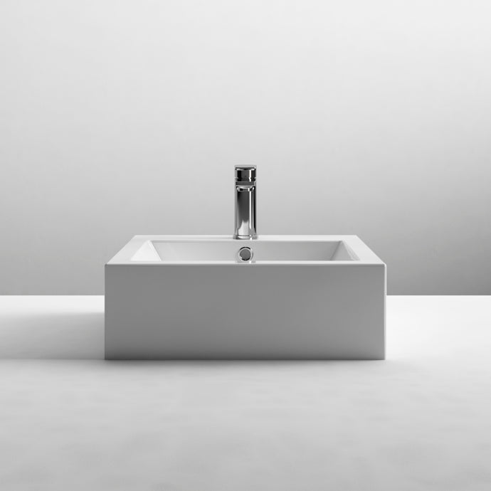 Hudson Reed Square Counter Top Vessel Basin With 1 Tap Hole - 470 x 450mm