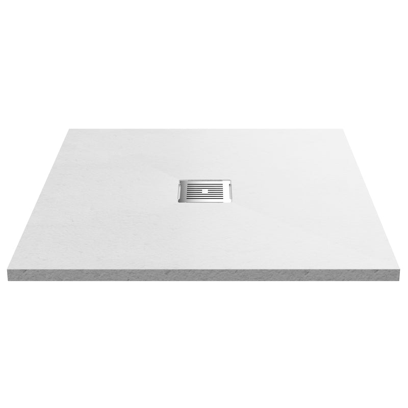 Nuie Slimline White Slate Square Shower Tray  - 900 x 900mm