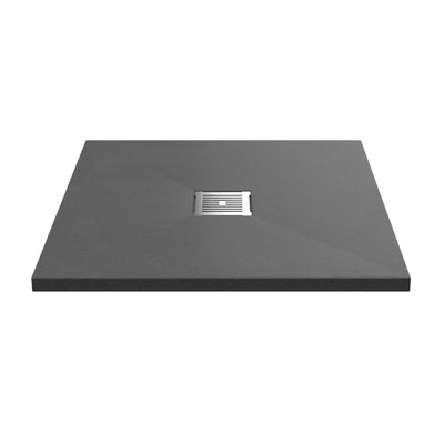 Nuie Slimline Grey Slate Square Shower Tray  - 800 x 800mm