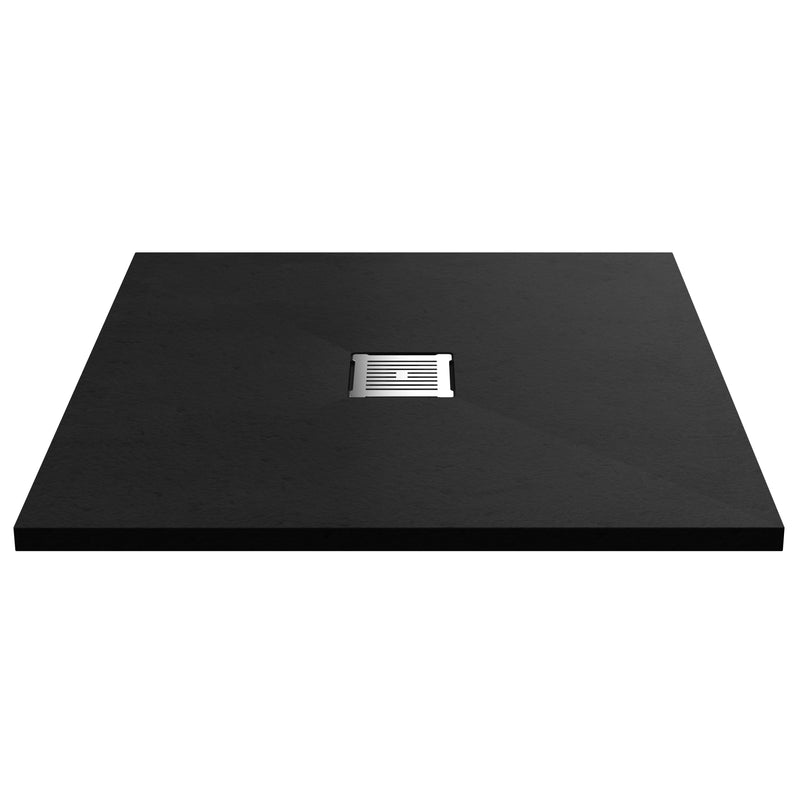 Nuie Slimline Black Slate Square Shower Tray  - 900 x 900mm
