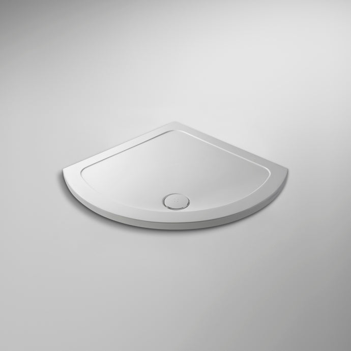 Nuie Pearlstone Single Entry Gloss White Stone Resin Shower Tray - 860 x 860mm
