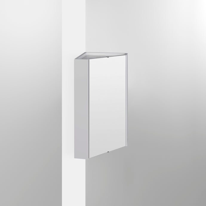 Nuie Mayford Cloakroom 459 x 295mm Corner Mirror Cabinet With 1 Door - Gloss White