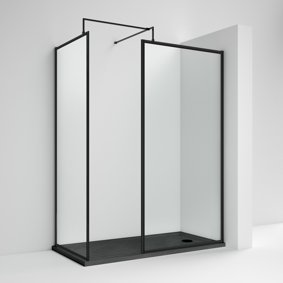 Nuie Full Outer Frame Wetroom Screen 2 Panel Pack (1850mm High) - Sati ...