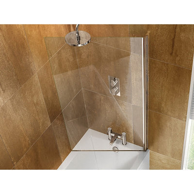Britton Bathrooms Cleargreen Hinged Bath Screen 850mm