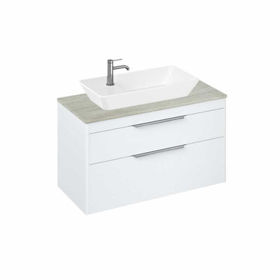 Britton Bathrooms Shoreditch 1000mm Double Drawer Vanity Unit With Worktop