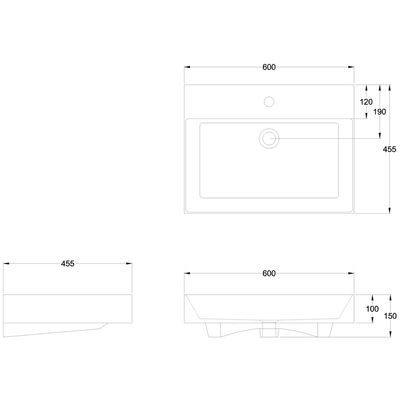 Britton Bathrooms Shoreditch Frame Basin 600mm