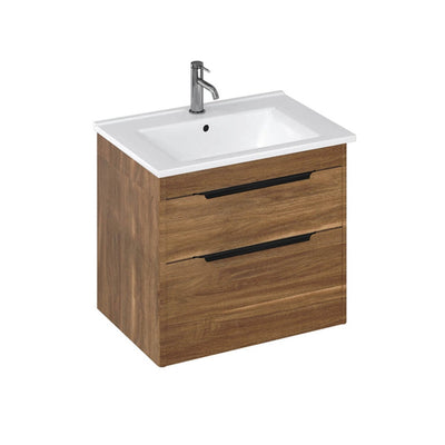 Britton Bathrooms Shoreditch 550mm Double Drawer Vanity Unit With Note Square Basin