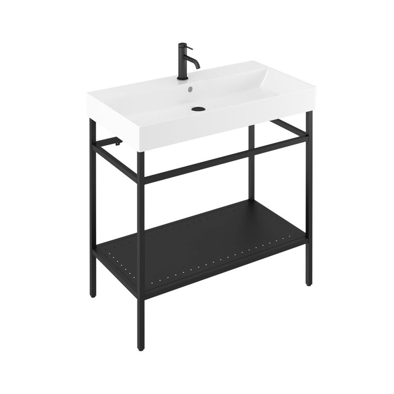 Britton Bathrooms Shoreditch  Frame 850mm Furniture Stand and Basin - Black
