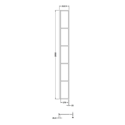 Vista Black Grid 1950mm 8mm Wetroom Shower Screen With Fixed Return