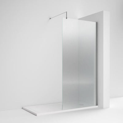 Nuie Fluted 8mm Wetroom Screen 2 Panel Pack (1850mm High) - Chrome