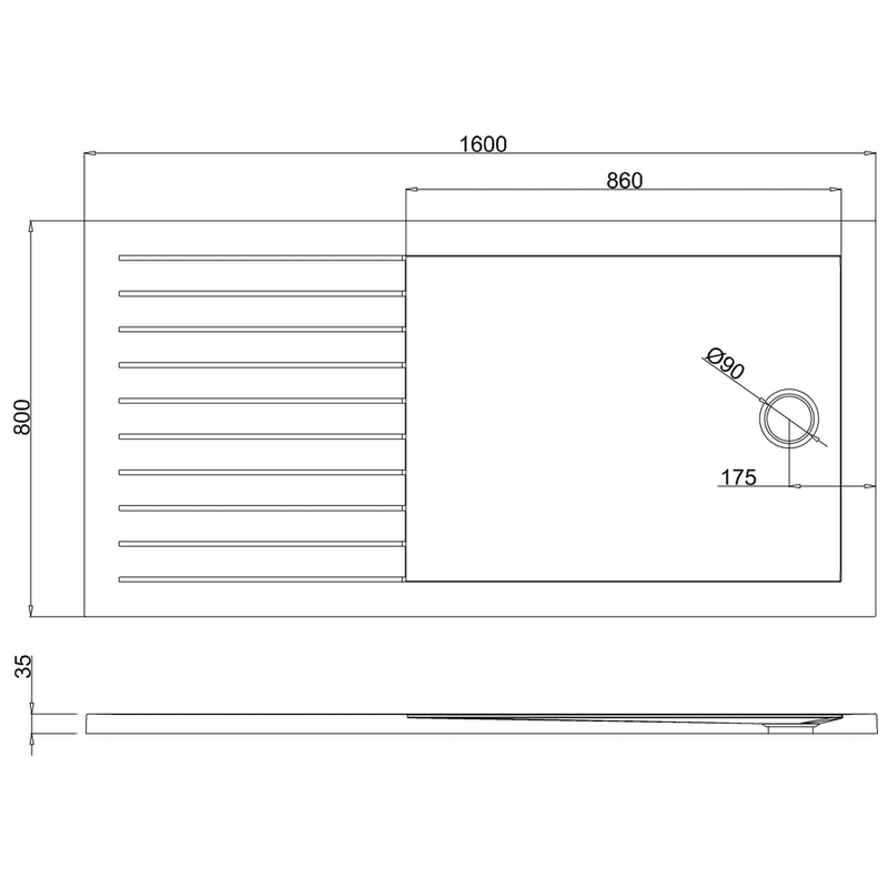 Zamori Antibacterial Walk In Rectangular Shower Tray