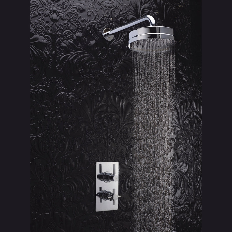 Hudson Reed Tec Lever 1 Outlet Twin Handle Concealed Thermostatic Shower Valve - Chrome