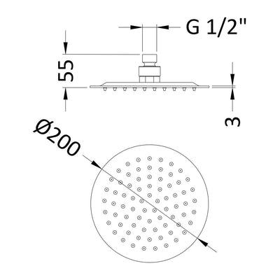 Lana Black Concealed Shower Package With Fixed Head