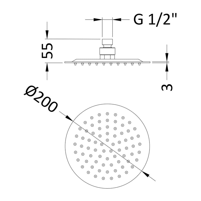 Lana Black Concealed Shower Package With Fixed Head