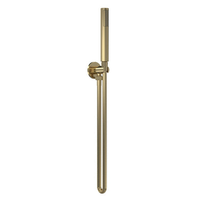 Lana Brushed Brass Round Hand Shower Kit With Integrated Outlet & Holder