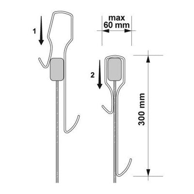 Nuie Wetroom Screen Enclosure Hook For Framed Enclosures - Chrome