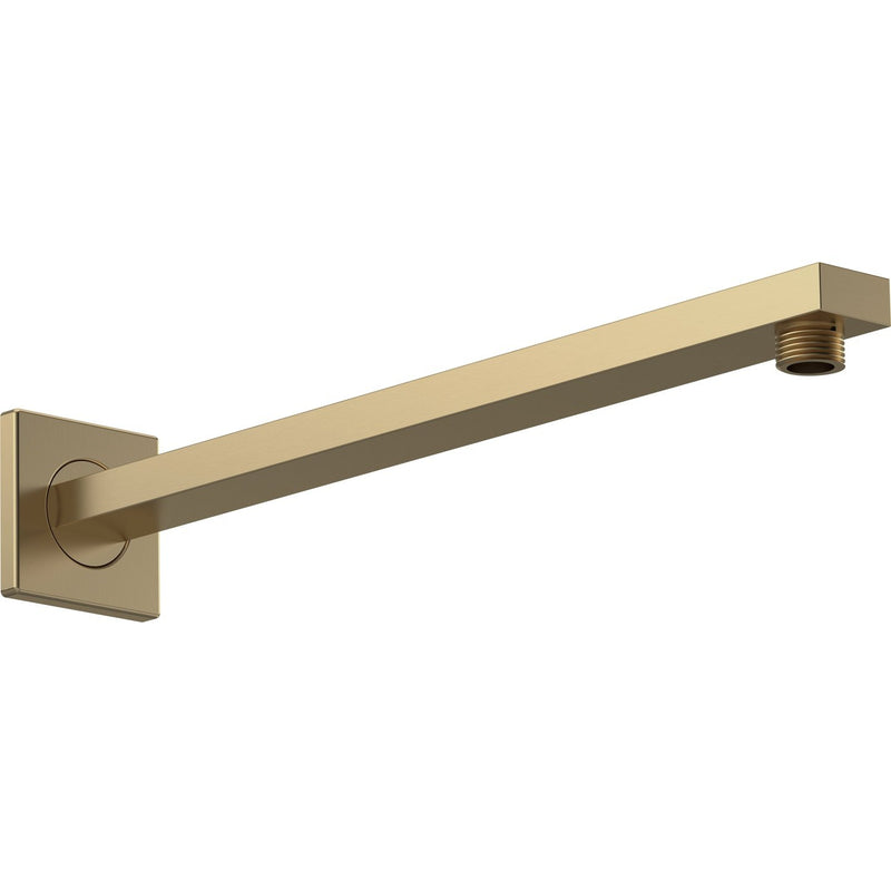 Cape Brushed Brass Square Wall Mounted Shower Arm