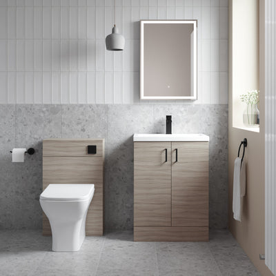 Nuie Arno 500 x 383mm Floor Standing Vanity Unit With 2 Doors & Ceramic Basin