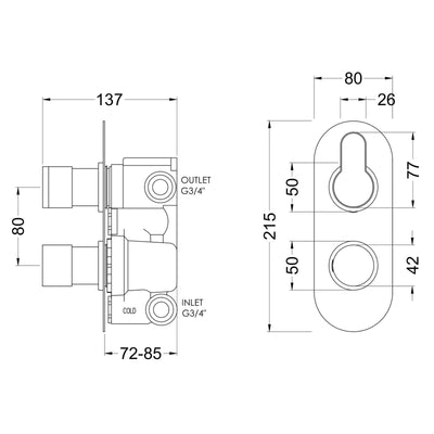 Lana Black Concealed Shower Package With Fixed Head & Rail Kit