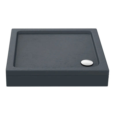 Nuie Slate Grey Square Stone Resin Shower Tray