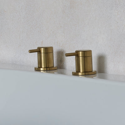 Britton Bathrooms Hoxton Bath Panel Valves - Brushed Brass