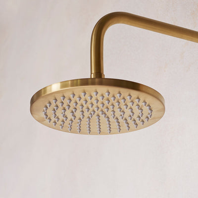 Britton Bathrooms Hoxton 200mm Shower Head & Arm - Brushed Brass