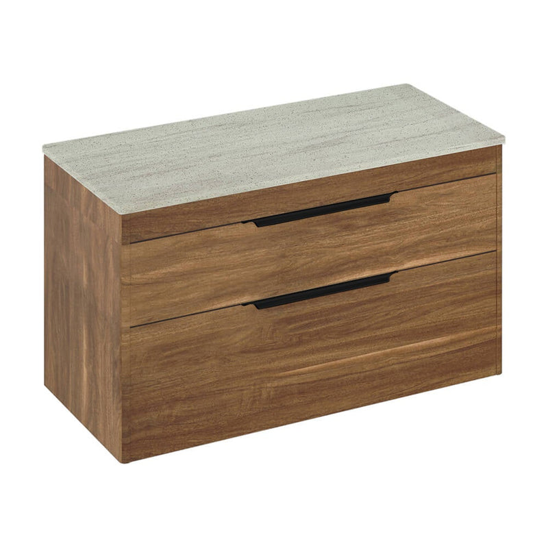 Britton Bathrooms Shoreditch 1000mm Double Drawer Vanity Unit With Worktop