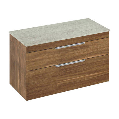 Britton Bathrooms Shoreditch 1000mm Double Drawer Vanity Unit With Worktop
