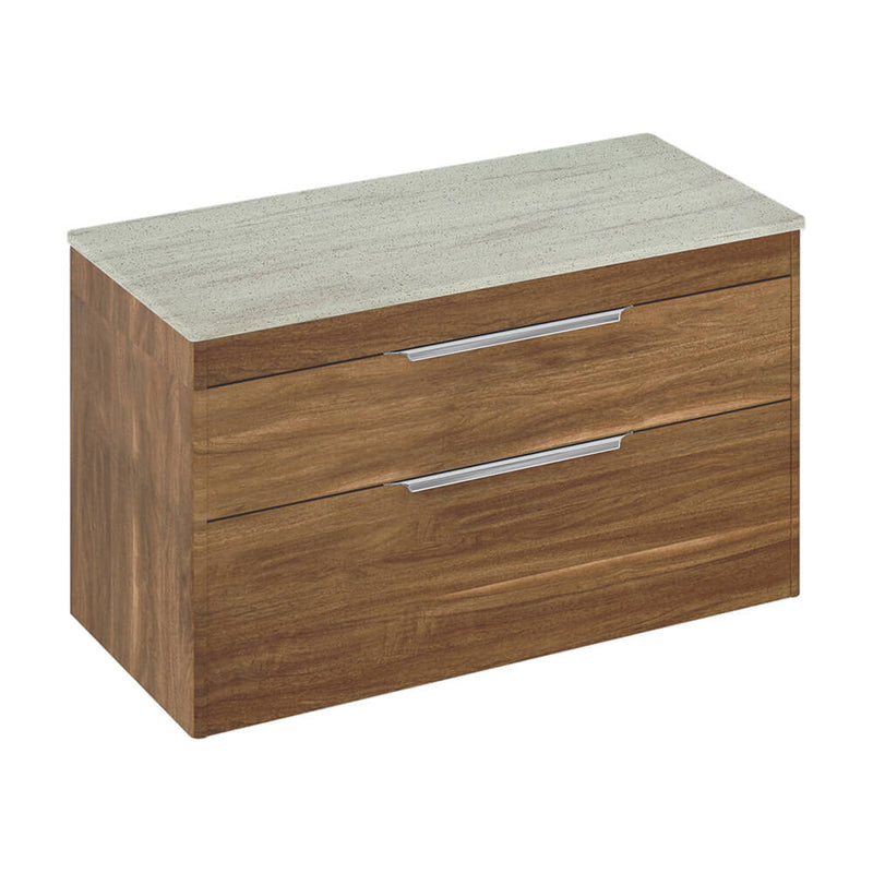 Britton Bathrooms Shoreditch 1000mm Double Drawer Vanity Unit With Worktop