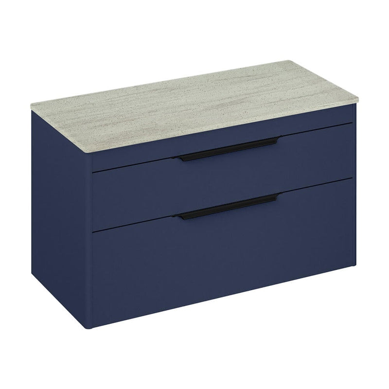 Britton Bathrooms Shoreditch 1000mm Double Drawer Vanity Unit With Worktop